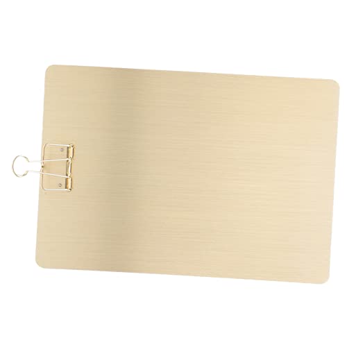 TOGEVAL Office-Dokumentenclip kleines Klemmbrett dokumentieren Clips Speicher-Zwischenablage Klemmbrett mit Speicher ordner schreibtafel a4-Dateiclip Tragbares A4-Board Metall Golden von TOGEVAL