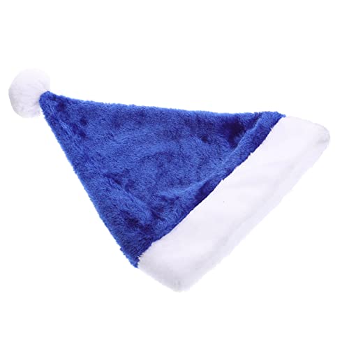 TOGEVAL Plüsch-Weihnachtsmütze Weihnachtsbaum Hut Weihnachtsmützen Hüte weihnachtsbekleidung weihnachtsklamotten weihnachtskostüm liefert Cosplay-Weihnachtsmann-Mütze kurzer Plüsch Blue von TOGEVAL