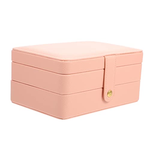 TOGEVAL Schmuckkästchen Schubladenorganisator für Make-up für Uhren travel schmuckbox travel jewelry case mehrschichtiger Schmuckbehälter reise schmuckschatulle PU-Leder von TOGEVAL