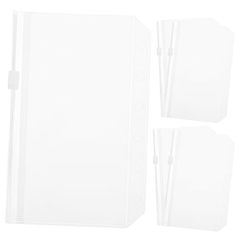 TOGEVAL Transparente A7 Reißverschluss Ordner Taschen 6 Loch PVC Binder Pockets Für Loose Leaf Dokumente Praktische Aufbewahrungstaschen Für Notizen Und Unterlagen von TOGEVAL