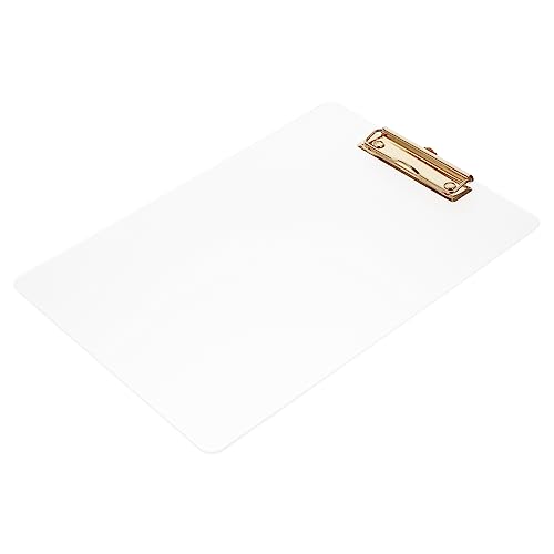 TOGEVAL Transparenter Boardclip A4-klemmbrett Tafel Clip Zur Dokumentenaufbewahrung Schreibwaren-dokumentenhalter Datei-clip Schreibtischbrett Memo-klemmbretter A4-dateiclip Metall Golden von TOGEVAL