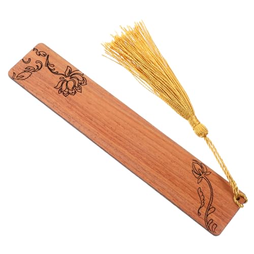 TOGEVAL bookmark vintage Klassisches Lesezeichen Dekoratives Lesezeichen handgemachtes Lesezeichen geschnitzte Etiketten hölzerne Lesezeichen Tags im chinesischen Stil Polyester von TOGEVAL