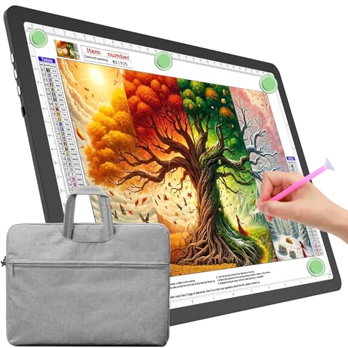 TOHETO A4 Leuchttisch mit Tasche für Diamantmalerei, Ultraheller Leuchtkasten mit Seitliche Tasten, LED Licht Pad zum Nachzeichnen, Lichtplatte Lichttafel zum Skizzieren, Zeichnen, Designen (Schwarz) TOHETO A4 Leuchttisch mit Tasche für Diamantmalerei, Ultraheller Leuchtkasten mit Seitliche Tasten, LED Licht Pad zum Nachzeichnen, Lichtplatte Lichttafel zum Skizzieren, Zeichnen, Designen (Schwarz) von TOHETO