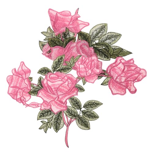 1 Paar Stickerei-Reparatur-Stickerei Aufnäher Nähen Jeansflicken Stoffflecken Applikationen Patches Blumenapplikation Hemdflicken Flicken für Kleidung Kleiderflicken Polyester Rosy TOKIDNY von TOKIDNY