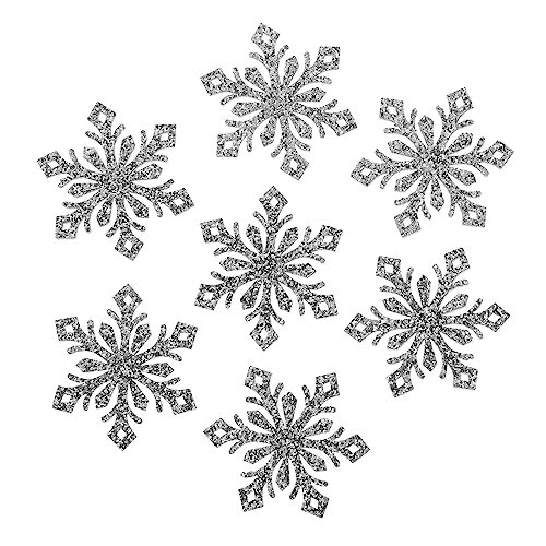 30 Stück Dekorative Schneeflocken Selber Machen Schneeflocken-haarnadeln Weihnachts-schneeflocke-patch Diy Haarnadel Patches Weihnachtsschneeflocke Ausschnitte Silver Goldpudertuch TOKIDNY von TOKIDNY