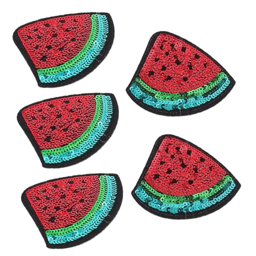 5St Stickaufkleber Schal Patch sommerliches Fruchtbeet DIY Kragen-Kleid-Patch Obstbeet nähen zubehör sticker für kleidung Hut-Appliance-Patch Schuhe Applikation Polyesterfaden rot TOKIDNY von TOKIDNY