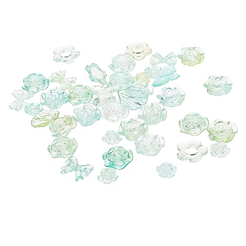 TOKIDNY 1 Haarschmuck Zubehör Kunsthandwerk 3d-rosenanhänger Halskette Perlen Diy-handwerk Diy-schmuckanhänger Klarer Schmuck Nagel Kunst Dekoration Diy Schmuck Lose Perlen Green Acryl von TOKIDNY