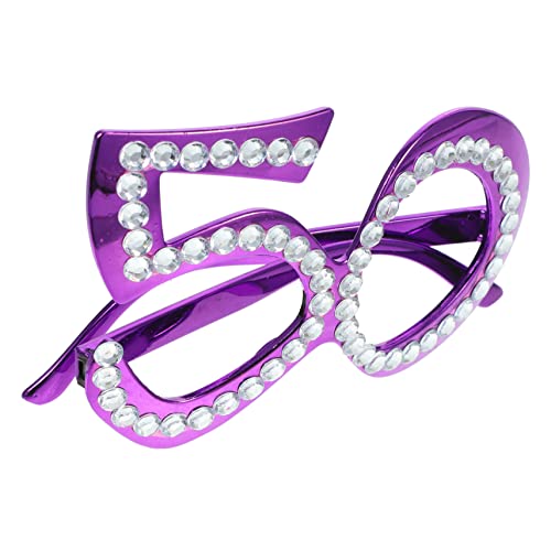 TOKIDNY 1 Paar Party-requisiten Led Halloween-brille Googeln Glitzernde Sonnenbrille Schnapsgläser Verkaufsstand Lustige Brille Für Erwachsene Strass Brille Brillen Foto Plastik Violett von TOKIDNY