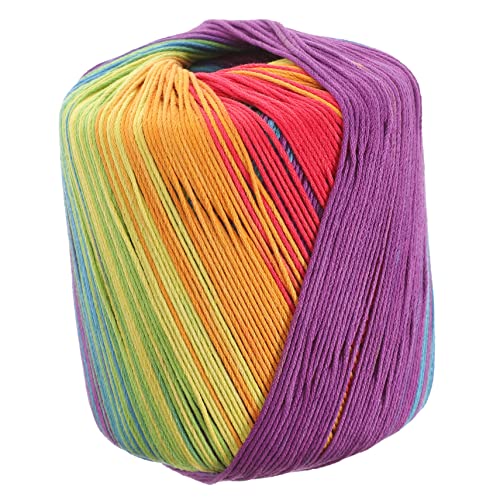 TOKIDNY 1 Rolle 133 m Farbverlauf Baumwollgarn Regenbogenfarben Ideales Material Für DIY Handarbeiten Geeignet Für Das Stricken Von Schals Mützen Pullovern Und Decken von TOKIDNY