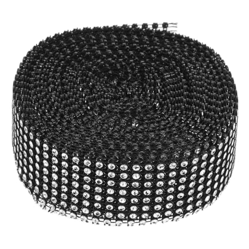 TOKIDNY 1 Rolle Diamantfurnier Diamantbänder Kristalle Zum Basteln Edelstein-aufkleber Strass-mesh- Diamant-bling-wrap Silbernes Strassband Strass Wrap Bling- Black Plastik von TOKIDNY