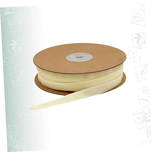 TOKIDNY 1 Rolle Geschenkverpackungsband Kunsthandwerk Band Blumensträuße Wickelband Goldrand Goldener Spitzenbesatz Plüschbänder Selber Machen Weihnachtsdrahtband Kranzband Backband Beige von TOKIDNY