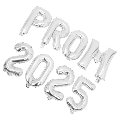 TOKIDNY 1 Satz Abschluss Ballon Abschlussfolienballons Partydekoration Für Das Neue Jahr Abschlussdekorationen Silberne Buchstabenballons Partyballons Dekorationen Aluminiumfolie Silver von TOKIDNY