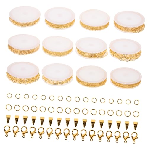 TOKIDNY 1 Satz Diy Goldkette Karabinerverschlüsse Für Diy Ketten- Und Ringkarabinerverschlüsse Verlängerungsketten Und Karabinerverschlüsse Kette Und Schnalle Diy-kette Golden Eisen von TOKIDNY