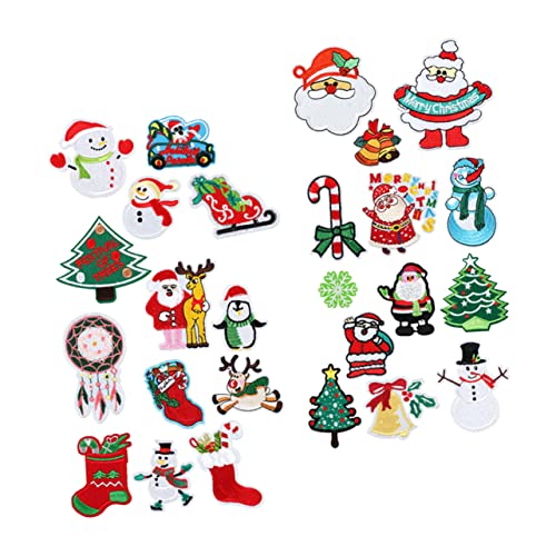 TOKIDNY 1 Satz Weihnachts-Stickerei-Patch Weihnachtsapplikationen weihnachtliche paillettenapplikationen weihnachtsdeko embroidery set DIY-Stickpatch Weihnachten bestickter Aufnäher von TOKIDNY