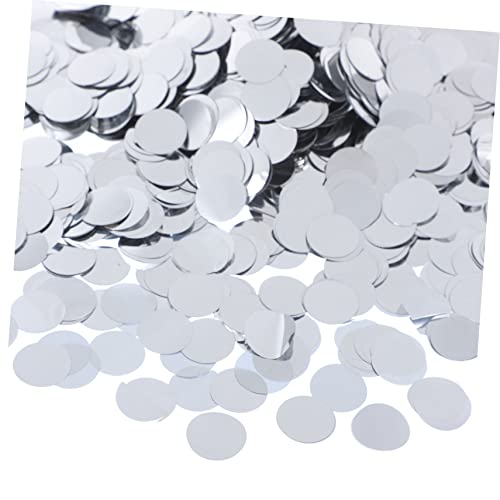 TOKIDNY 1 Satz rundes Papier werfen jahrestag hochzeitsdeko glitzerin 2023 Neujahrsparty Ballon Konfetti Kreis Hochzeit Mittelstücke Geburtstagskonfetti für den Tisch Aluminiumfolie Silver von TOKIDNY