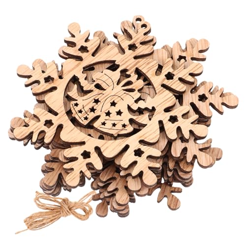 TOKIDNY 1 Satz weihnachtsbaum zeichen Graffiti farbiges Spielzeug 3D-Weihnachtsbaumschmuck weihnachtsschmuck räumung Christbaumschmuck Weihnachts-Holzchips Graffiti-Anhänger Hanfseil Beige von TOKIDNY