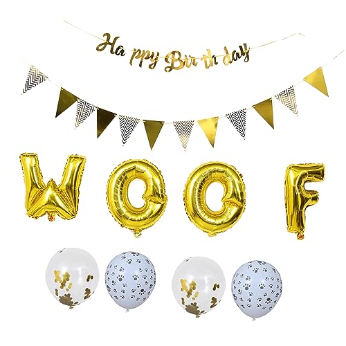 TOKIDNY 1 Set 18 Stück Hunde Geburtstagsdekoration Pfotenornament Haustier Geburtstagsballon Welpen Geburtstagsflagge Haustier Geburtstagsgirlande Hunde Partygeschenke Luftballons von TOKIDNY