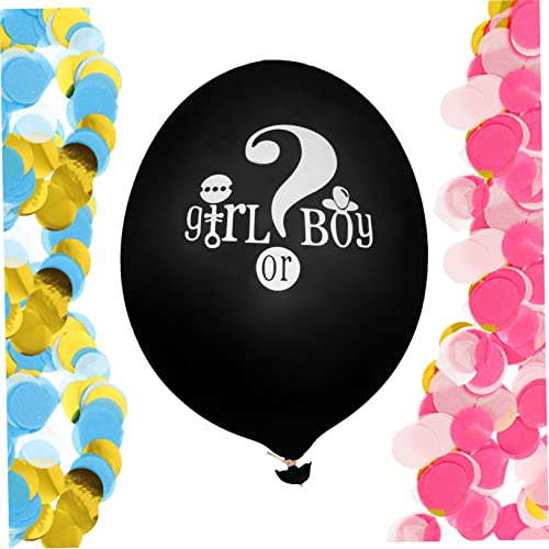 TOKIDNY 1 Set Gender Reveal Ballons Jumbo Ballons Für Jungen Oder ädchen Latexballons Mit Konfetti Für Gender Reveal Party Deko Rundballons Und von TOKIDNY