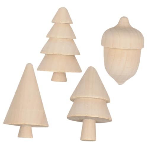 TOKIDNY 1 Set Kinder DIY Bemalten Weihnachtsbaumholz Weihnachtshäuser Dekoration Ornamente Holz Weihnachtsbaum Weihnachten Holz Tischdekor Unstrumpte Holzhandwerk Weihnachtshandwerk von TOKIDNY