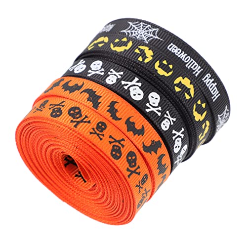 TOKIDNY 10 Rollen Halloween-bänder Halloween-dekor Haarschleifenbänder Halloween Verfügt Über Ein Kreative Halloween-zubehör Verpackungsband Partyband Diy-handwerk Satinband Polyester von TOKIDNY