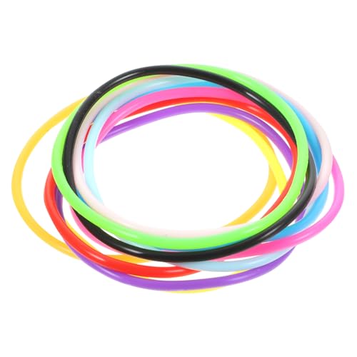 TOKIDNY 10 Stück Bunte Silikon Gelee Armbänder Tragbare Und Dehnbare Armbänder Für Kinder Farbenfrohe Gelee Armbänder Im Set Für Freizeit Und Sport von TOKIDNY