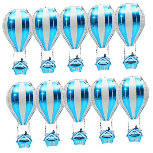 TOKIDNY Zahlenluftballons Luftballons Metallic 10 Stück Heißluftballon Form Aluminiumfolienballons Für Kindergeburtstag Bunte Partyballons Dekoration Für Geburtstagsfeiern Und Festlichkeiten von TOKIDNY