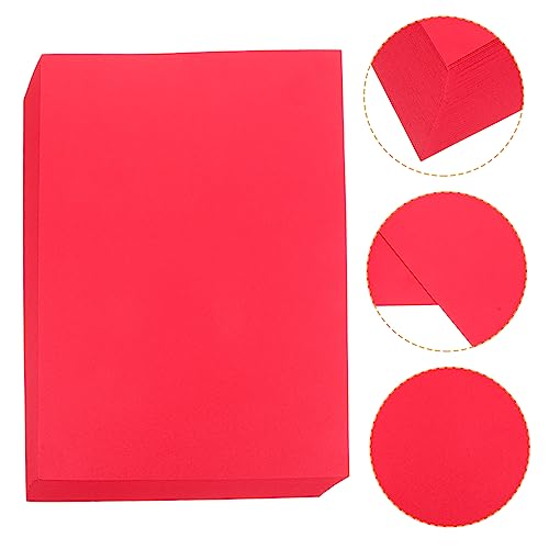 TOKIDNY 100 Blatt farbiges A4-Papier farbiges Kartonpapier Schreibmaschinenpapier doppelseitiges farbiges Papier Zeichenpapier kreativpapier paketpapier Kunstdruckpapier Origami-Papier rot von TOKIDNY