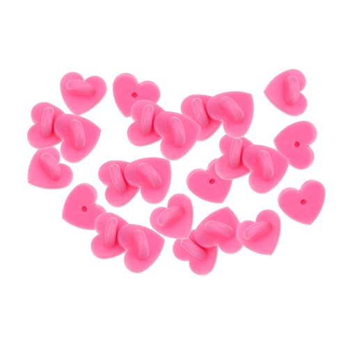 TOKIDNY 100 Stk Schmetterlingshut-piercing-nadel Rote Kupplung Rückenherzbrosche Anstecknadeln Sicherheitsnadelbrosche Rote Herzförmige Anstecknadel Stift Zurück Halter Schild Rosa Gummi von TOKIDNY