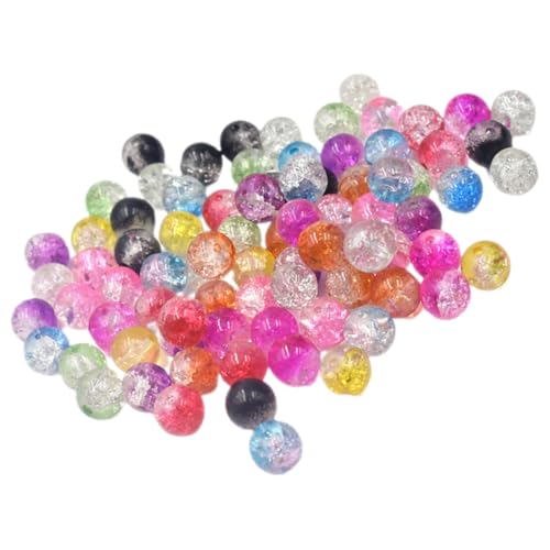 TOKIDNY 100 Stück Crackle Glasperlen Bunt Mit Facettierte Gemischte Glasperlen Für Armbänder Und Schmuckherstellung Bastelperlen Mit Löchern Zum Auffädeln von TOKIDNY