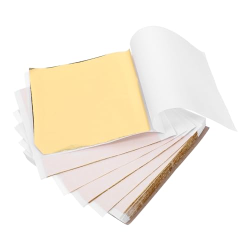 TOKIDNY 100 Stück Imitierte Goldfolie Antike Goldfolie Papierfolie Zum Basteln Goldene Blattpapiere Folienkarton Metallisches Seidenpapier Goldene Lose Blattfolie Origami Papier von TOKIDNY