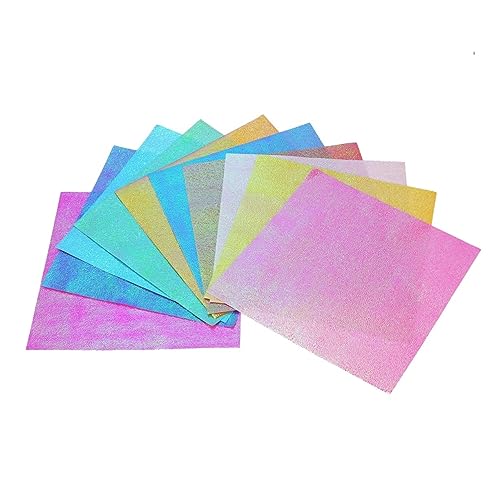 TOKIDNY 100 Stück Schillerndes Faltpapier Glänzendes Origami Papier 10 Farben Ideal Für DIY Handwerksprojekte Und Papierkranich Papierschnitte von TOKIDNY