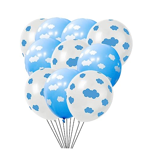 TOKIDNY 100 Stück Wolkenmuster Luftballons Himmelblau Und Weiß Lustige Latex Dekorationsballons Für Geburtstagsfeiern Partyzubehör Und Gastgeschenke Zur Feiergestaltung von TOKIDNY