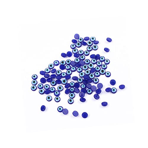 TOKIDNY 100St blaue Augenperle kinder bastelset basteln für kinder Perlen des bösen Blicks mit flachem Rücken Perle des bösen Blicks für Schmuck Perle mit blauen Augen aus Harz Blue von TOKIDNY