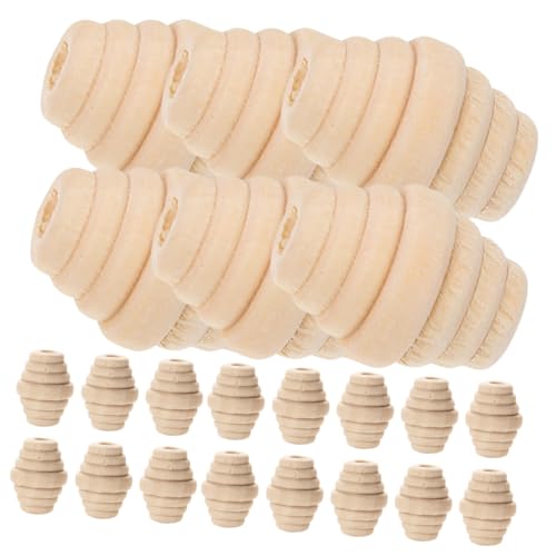 TOKIDNY 100st Holz Perlen Mit Gewinde Bastelperlen Ovale Lose Perlen Holzperlen Mit Löchern Halskette Abstandsperle Abstandsperlen Für Armband Handwerk Perlen Machen Ohrringperlen Beige von TOKIDNY