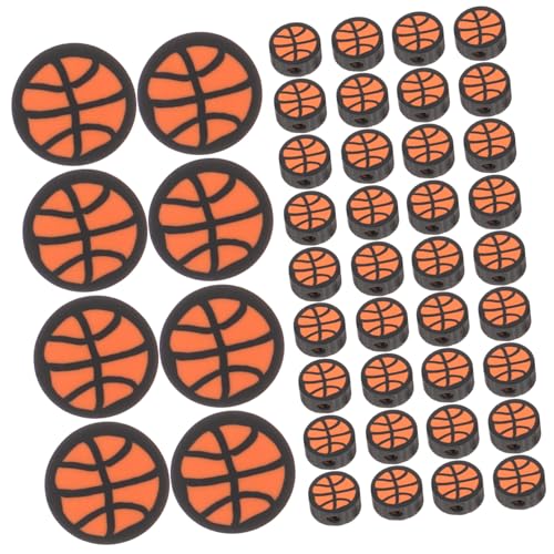 TOKIDNY 100st Kugelperlen Aus Polymerton Gefälligkeiten Für Sportpartys Basketball-anhänger Basketball-perlen Herstellung Von Perlenschmuck Perlen-anhänger Perlensportperle Polymer-ton von TOKIDNY