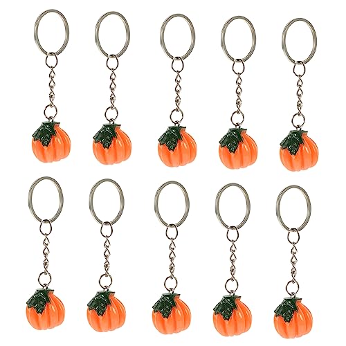 TOKIDNY 10St Kürbis Schlüsselanhänger Halloween-Schlüsselring Taschenanhänger aus Kürbis pumpkin decor kürbisdeko Schlüsselbund Hängender Kürbis-Schlüsselanhänger Schlüsselanhänger dekor von TOKIDNY