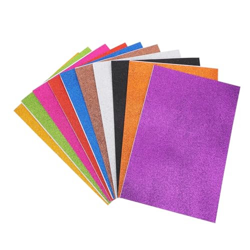 TOKIDNY 10St Schwamm Glitzerpapier DIY Sammelalbum glitzerndes Kunstdruckpapier DIY-Papier kinder bastelset basteln für kinder Geschenkverpackungspapier DIY handgemachtes Material Colorful von TOKIDNY