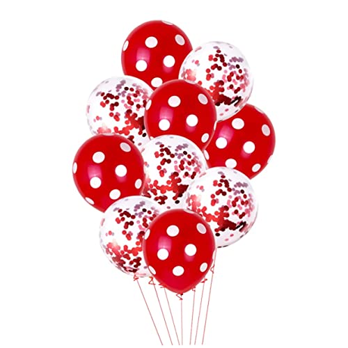 TOKIDNY 10st Schöner Ballon Leuchtender Ballon Halloween-tischdekorationen Partyzubehör Klare Luftballons Punktballons Sichere Und Langlebige Ballons Hochzeitsballon Partyballon Rot von TOKIDNY