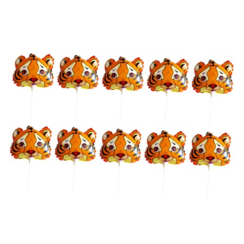 TOKIDNY 10st Tiger-ballon Tiger Ballons Weihnachtsballons Filmtiere Tierballons Partyballon Neujahrsballons Urlaub Ballon Party Ammer Luftballons Mit Tigerkopf Tiere Ballons Aluminiumfolie von TOKIDNY