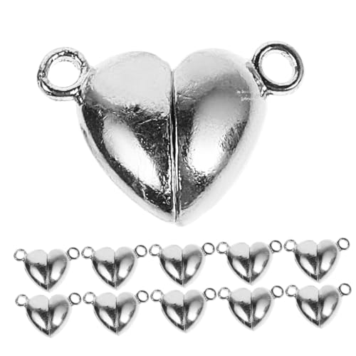 TOKIDNY 12 Sets Herz-charm-halsketten-verschlüsse, Diy-metall-liebesschnallen-anhänger, Freundschafts-halsketten-verschlüsse, Armband-verlängerung, Schmuck-verschlüsse von TOKIDNY