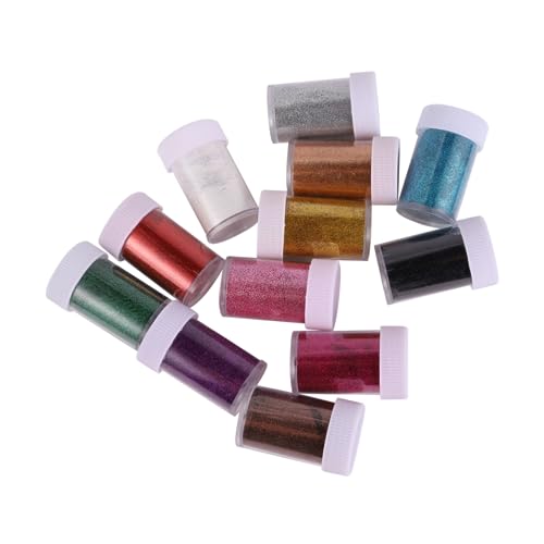 TOKIDNY 12St -Glitter-Pulver Flasche Glitter-Perlen-Pulver Nagelglitzer Nagel Pailletten nail pigment powder nail glitter glitzer nagellack Glitzerpailletten für den Nagel Nagelpuder von TOKIDNY