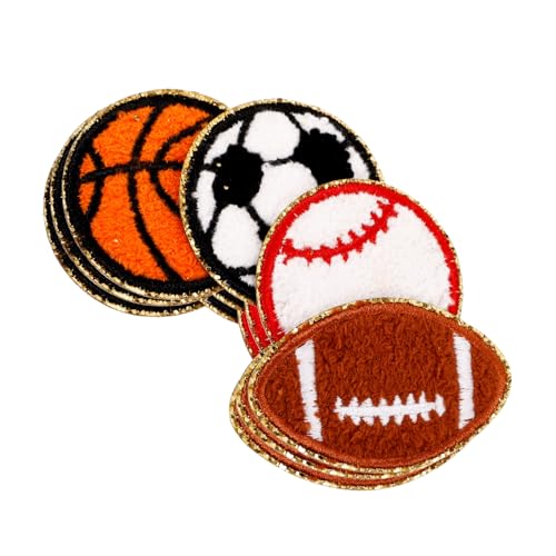 TOKIDNY 12st Sport-patches Flicken Aufnähen Austauschbare Sportball-patches Basketball-stickerei-applikation Flicken Für Kleidung Kleine Sportball-aufnäher Fußball-applikation Stoff von TOKIDNY