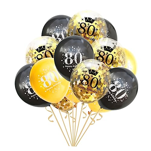 TOKIDNY 15 Stück Digitale Konfetti Luftballons Dekorative Ballons Für Geburtstagsfeiern Jubiläen Und 80 Geburtstage Perfekt Party Ballon Zubehör Verschiedenen Farben von TOKIDNY