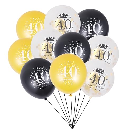 TOKIDNY Konfetti Luftballons Set Für Partys Dekorative Ballons Für Geburtstagsfeiern Und Jubiläen 40 Jahre Alt 10 Zahlenballons + 5 Konfetti Ballons von TOKIDNY