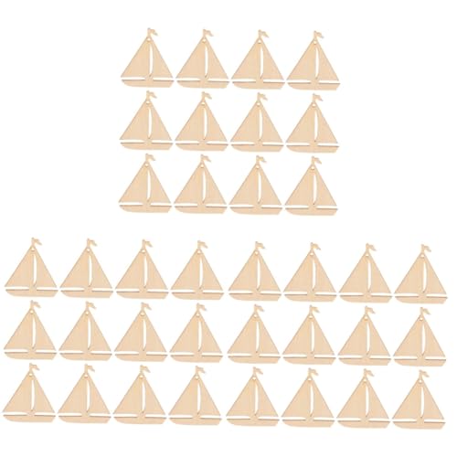 TOKIDNY 150 Stk Segelboot Aus Holz Ozeanthema-segelbootdekor Segelboot-ausschnitte Zum Selbermachen Holzchips Für Segelboote Diy-holzausschnitte Diy Maldekore Holzscheiben Basteln Beige von TOKIDNY