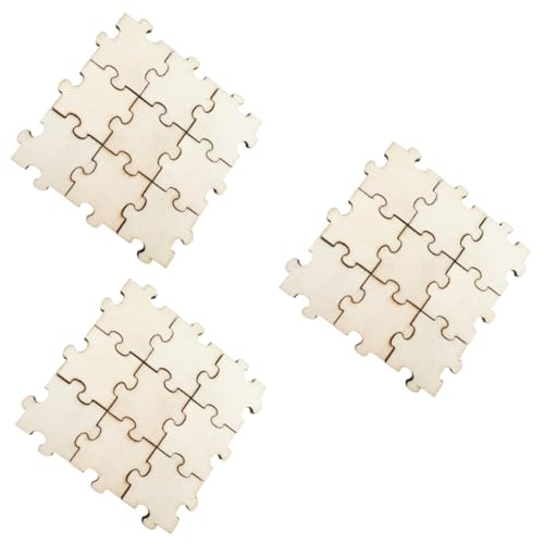 TOKIDNY 150 Stk Unfertige Holzspäne Leere Rätsel Puzzle Ausschnitte Ornamente Bambus von TOKIDNY