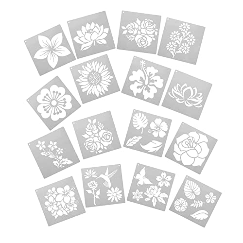 TOKIDNY 16St Blumenzeichnungsvorlage Frühlingsschablonenvorlage Vorlage für Scrapbook-Schablonen Stencil für Blumenmalerei Stencil für Holzmalerei Schmetterlingsschablone Malschablonen von TOKIDNY