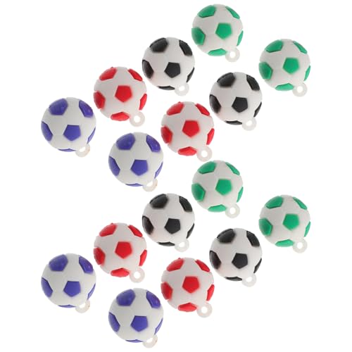 TOKIDNY 16St Fußball-Anhänger Fußball für Mini-Fußball Blattanhänger für Armbänder Fußball Anhänger Fußball Charms Perlen zum Basteln Partydekorationen zum Thema Fußball PVC-Weichkleber von TOKIDNY