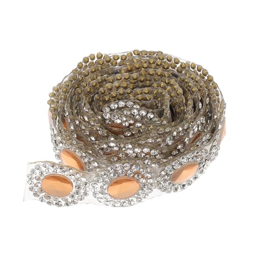 TOKIDNY 1Stk Bohrstange hochzeitsdeko hochzeitsdeco Strasssteinband geschenksband eheringe strassband selber machen Strassaufkleber DIY Gurtband Glitzer-Diamant-Gürtel Strasssteine Golden von TOKIDNY