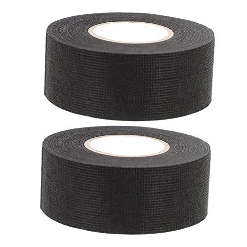 TOKIDNY 2 Rollen Flammhemmendes Kabelbaumband electric tape electrical tape Drahtwickelband schwarzes Nadelstreifenband hitzebeständiges Klebeband Gewebeband für die Automobilindustrie von TOKIDNY